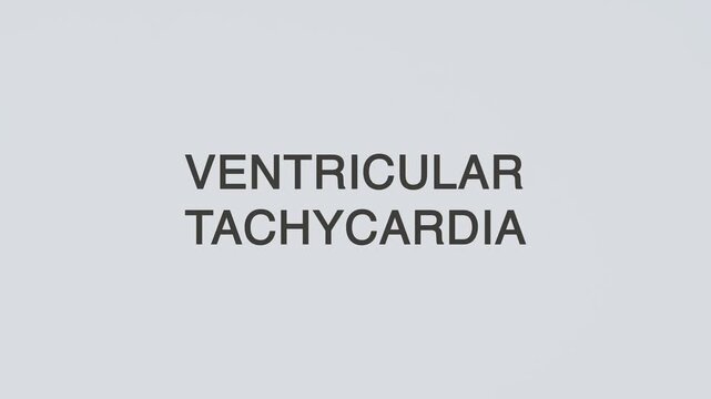Ventricular tachycardia concept word hand holding stethoscope on white background for cardiac monitoring, diagnosis, treatment, prevention, wellness, and heart rhythm awareness