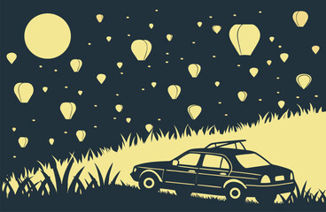 Abstract geometric design with vibrant color palette and clean lines