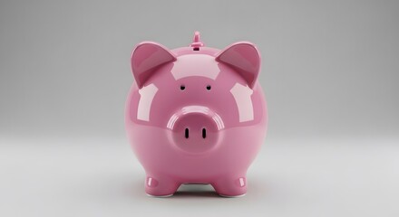 Financial future concept A glossy pink piggy bank symbolizing savings and investment growth potential.