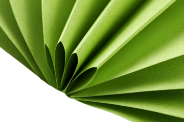 Green paper folded fan abstract design