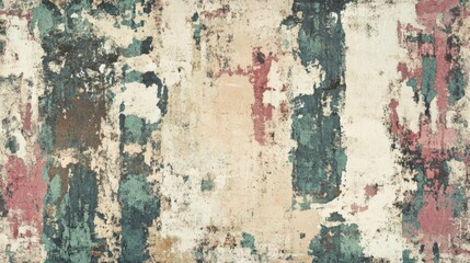 Abstract Grunge Texture with Faded Colors and Distressed Effects