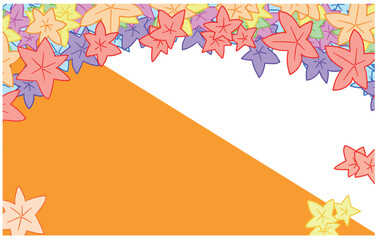 カラフルな紅葉のフレーム