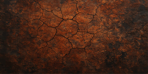 Grungy, aged metal texture with a rusty brown surface and cracked paint