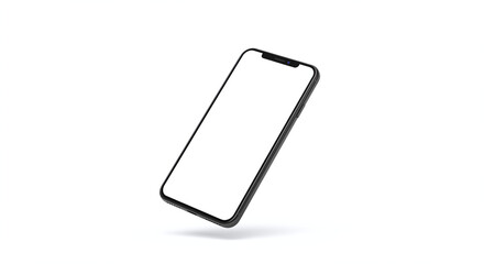 Modern mobile phone device with blank screen for content creation and digital communication, clean studio background with soft shadow