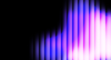 Glass effect with purple gradient  on a black background, a futuristic look featuring cool glow, soft waves, and transparent layers that create a sense of motion	