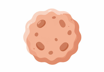 Round light brown cookie with dark brown chocolate chips.