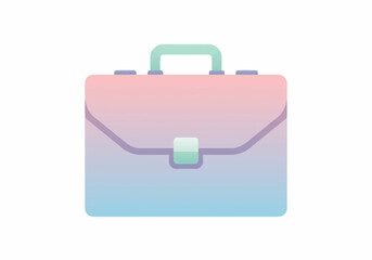 Pastel Gradient Briefcase Modern Portfolio Case Business Icon.