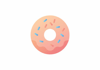 Obraz premium Pink Donut with Blue and Orange Sprinkles.