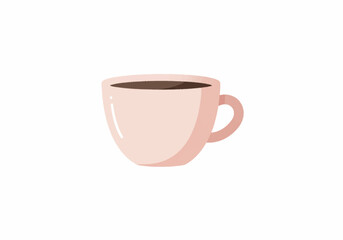 Pink Coffee Cup with Dark Brown Coffee.