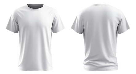 Crisp white t-shirt mockup front and back view for apparel