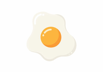 Single Fried Egg with Sunny-Side Up Yolk.