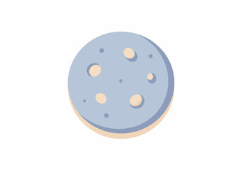 Stylized Moon Illustration with Crater Details.