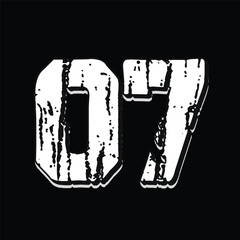 Jersey number 7 - Sport sign