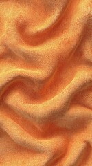 Soft, orange fabric with gentle folds and waves