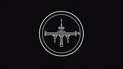 Explore Construction, Design Blueprint with Black Background And White Outline