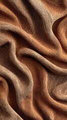 Draped fabric in earthy tones; soft, textured surface