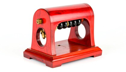 Red wooden mechanical calculating device