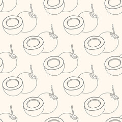 Background repeat pattern line sketch coconut unique design © Galih Studio