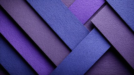 Abstract geometric pattern of interwoven purple and blue stripes