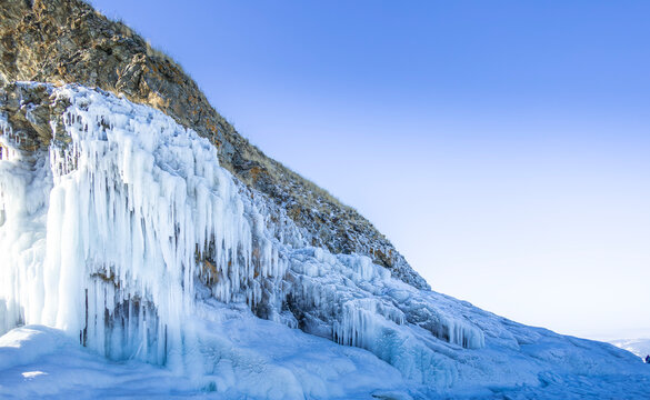snow covered mountains Baikal Russia