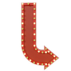 3d render Retro light box billboard template, promotional arrow banner ads and Cinema light frame.