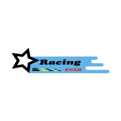 Racing star icon vector element for emblem template, sticker