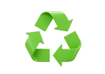 Obraz premium Green recycling symbol isolated on transparent background