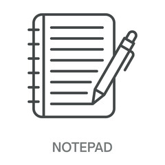 Notepad Simple Style Design Outline Symbol Illustration