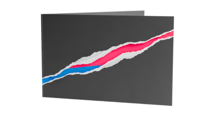 Torn paper card isolated on transparent background