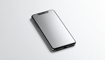 Modern smartphone with reflective screen and top notch resting on a flat surface—highlighting minimalist design, touch interface, and contemporary mobile technology aesthetics.