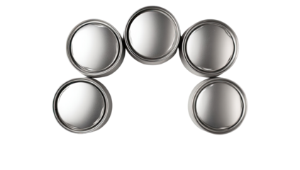 Circular, metallic arch, five reflective discs