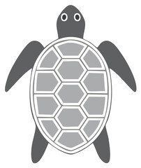 Obraz premium Simple Gray Turtle Vector Illustration with Shell Pattern for Ocean and Wildlife Concepts