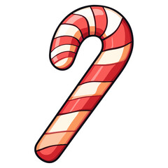 Fototapeta premium candy cane, christmas, festive, vector, transparent background, decoration, candy, sweet, celebration, gift, xmas, food, ornament, isolated, traditional, seasonal, icon, striped