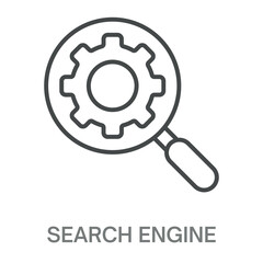 Search Engine Simple Style Design Outline Symbol Illustration