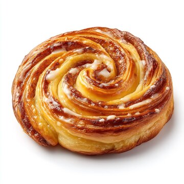 Deliciously glazed danish pastry with swirled dough pattern