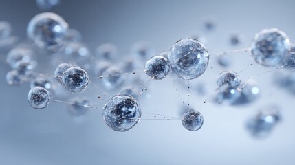 A collection of vibrant blue spheres representing advanced technology in a digital blockchain environment