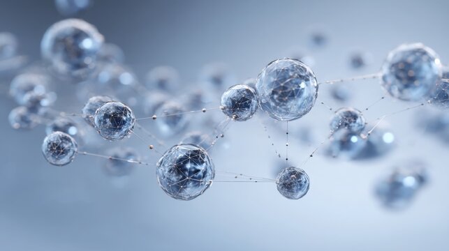 A collection of vibrant blue spheres representing advanced technology in a digital blockchain environment