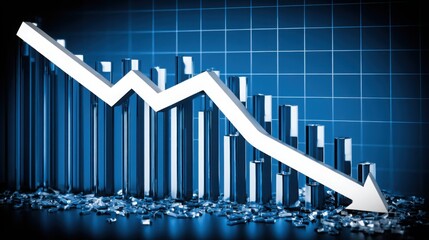 Detailed graph chart displaying data trends with a cool blue background in a modern business analysis context