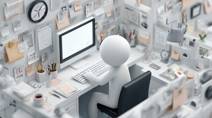 Pictogram Office Worker 3DCG/ピクトグラムオフィスワーカーの3DCG10