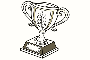 gold cup isolated on white