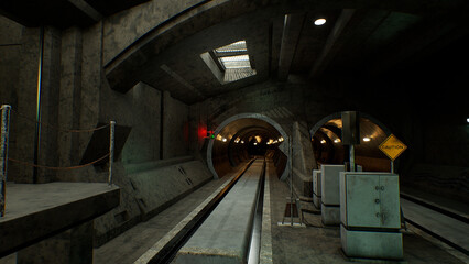 地下トンネル　終わりなき通路