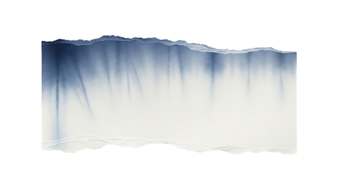 Torn blue paper isolated on transparent background