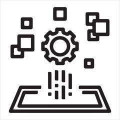 Digitalization Platform Icon – Business Transformation, Online Technology, Digital Solutions (EPS 10, Vector)