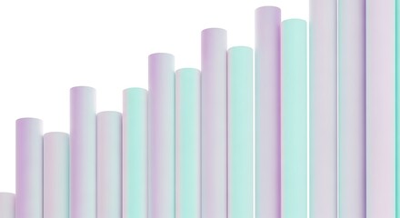 Rising bar chart isolated on white background