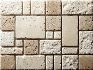 Beige and white stone tile mosaic