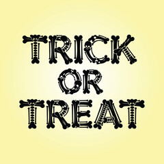 Scary Trick or Treat Halloween lettering vector artwork .