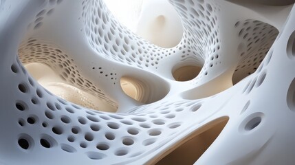 Parametric architecture, complex flowing forms generated by algorithms, cutting-edge design
