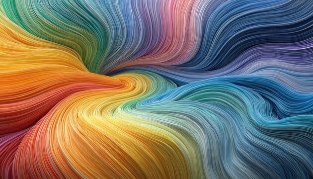 Abstract swirling rainbow pattern, vibrant colors