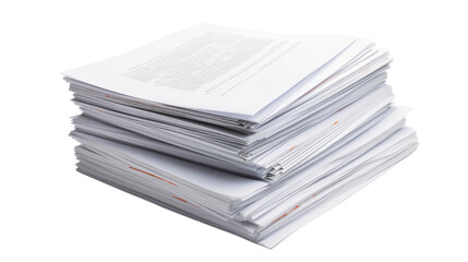 sheets of documents on white background