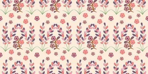 Seamless heart pattern abstract vector design for wallpaper and textile decoration Exotic hand drawn tropical floral pattern seamless summer floral print for fabric textile clothing packaging cover 